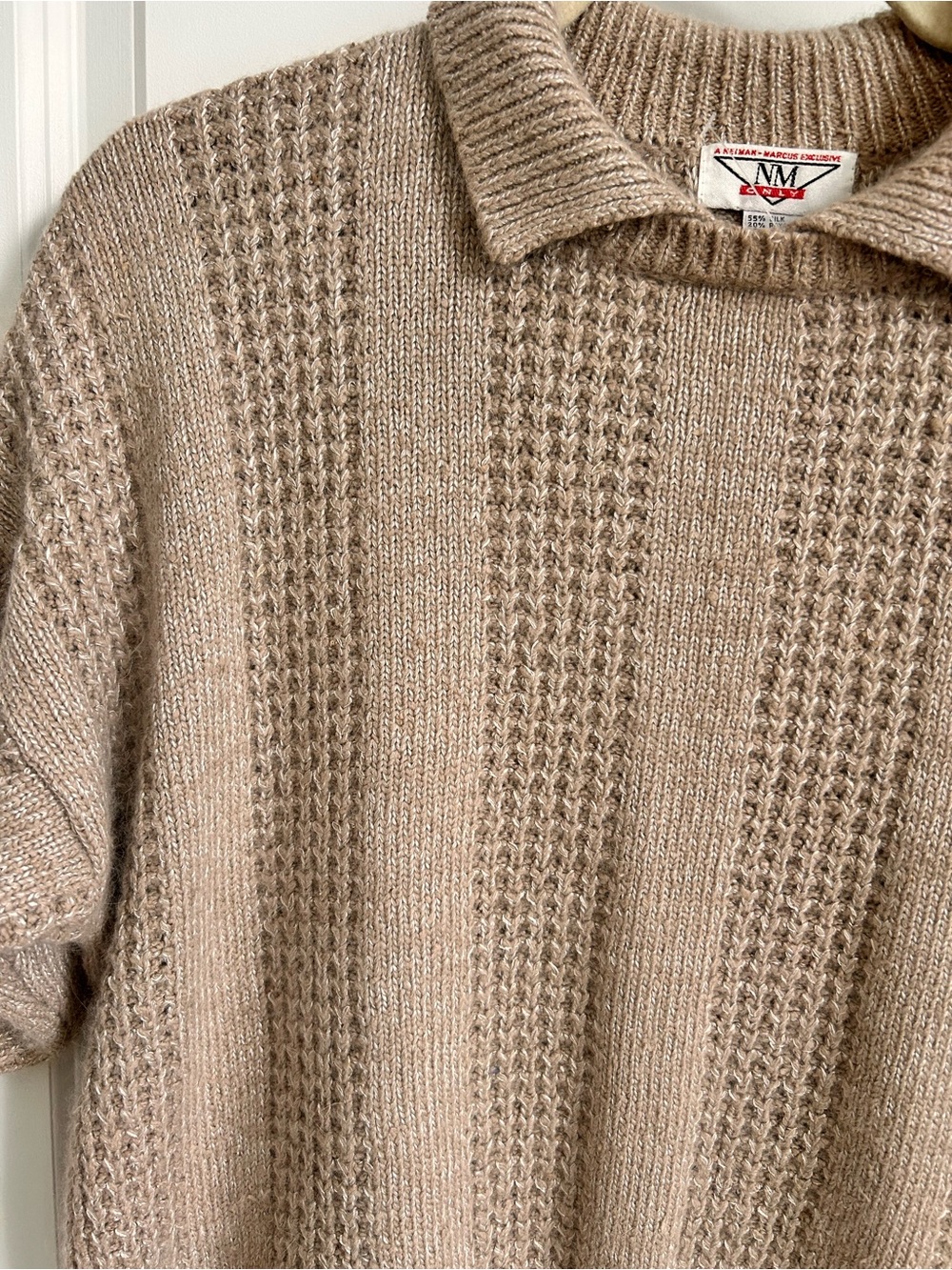 Vintage Neiman Marcus Short-Sleeve Knit Sweater - silk & angora blend - Picture 3 of 3